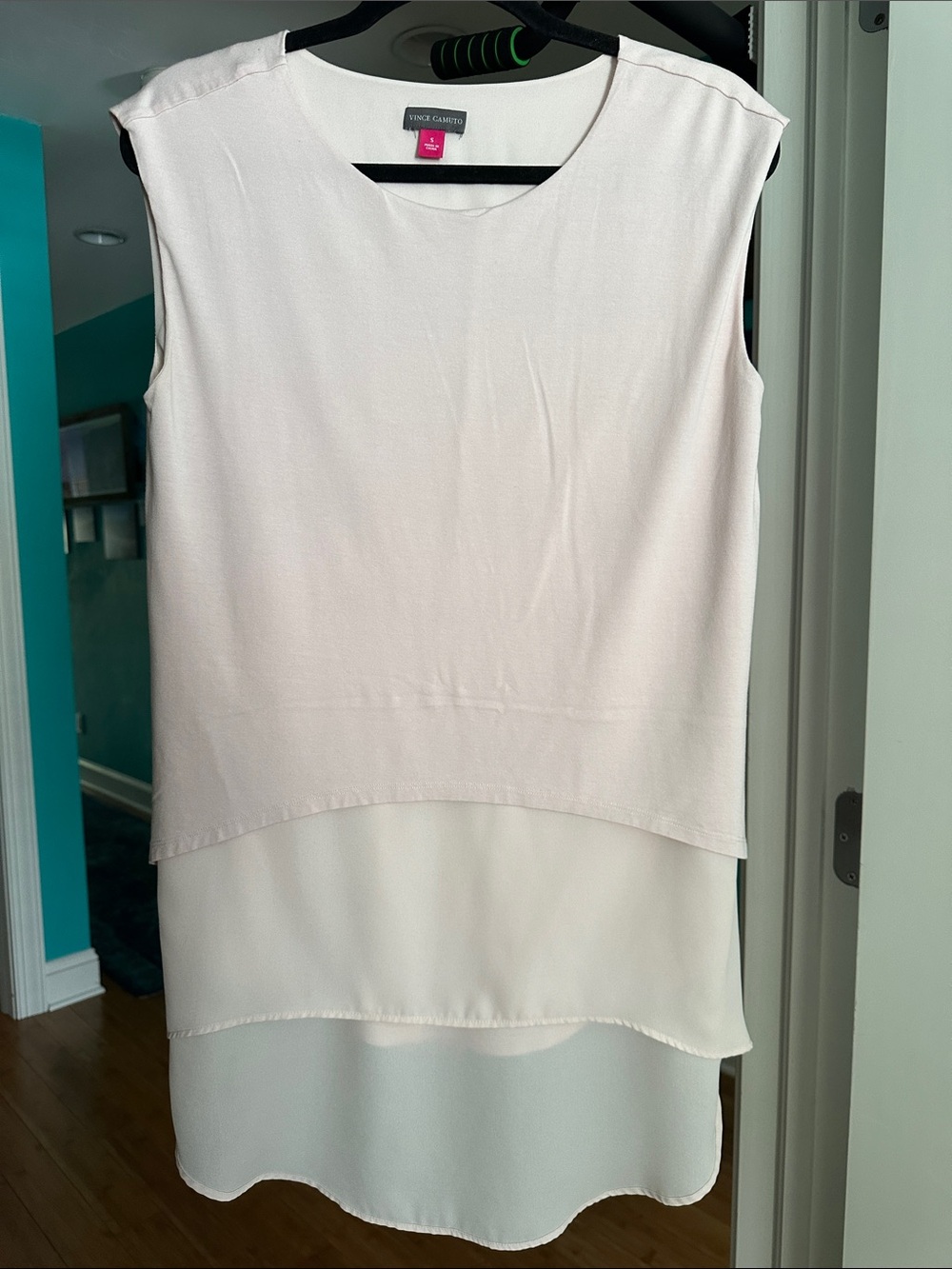 Vince Camuto Layered Light Blush Sleeveless Top